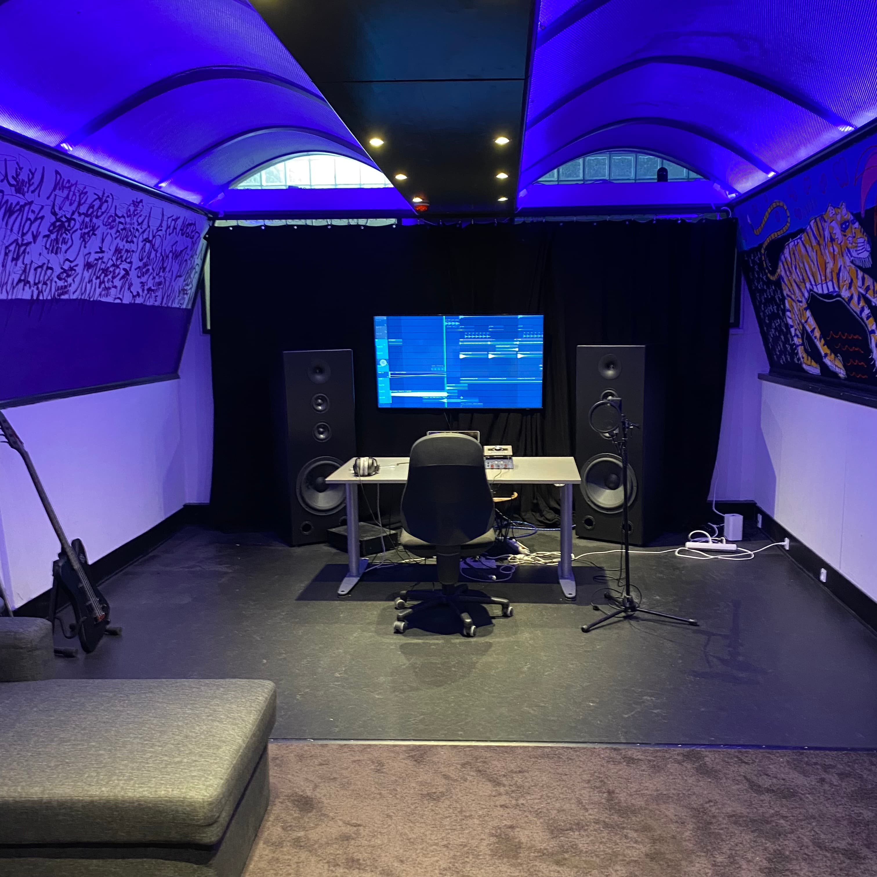 Studio Two’s spacious layout for large video shoots.