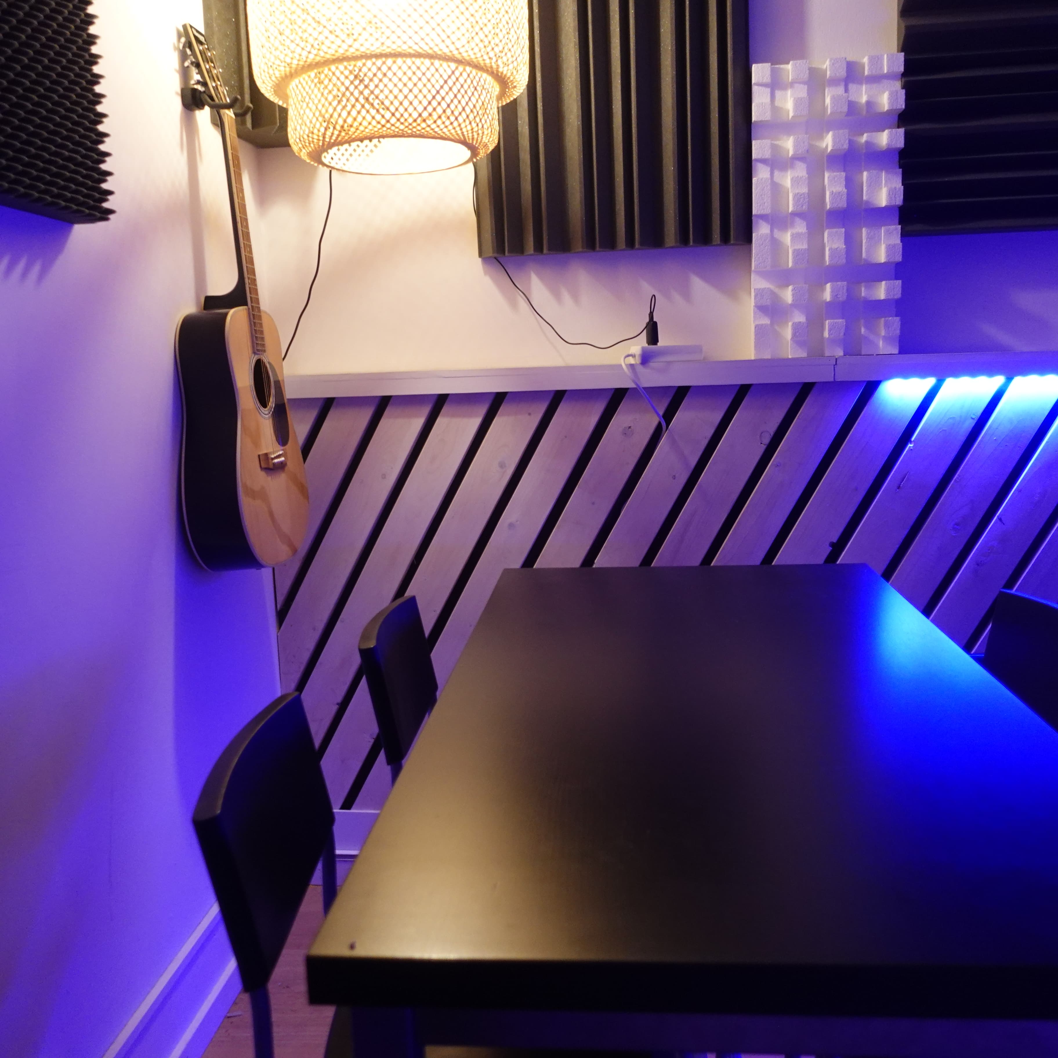 An artist's workspace in Studio Six.